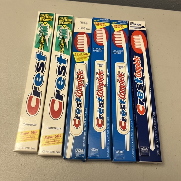 Crest Other - Vintage 1990s Crest Toothbrushes NEW IN‎ BOX Lot Of 6 Various Kinds